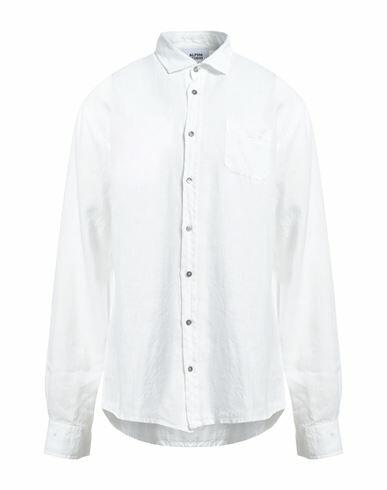 Alpha Studio Man Shirt White Linen Cover