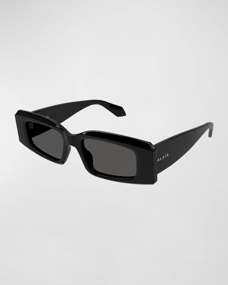 ALAIA Beveled Acetate Rectangle Sunglasses Cover