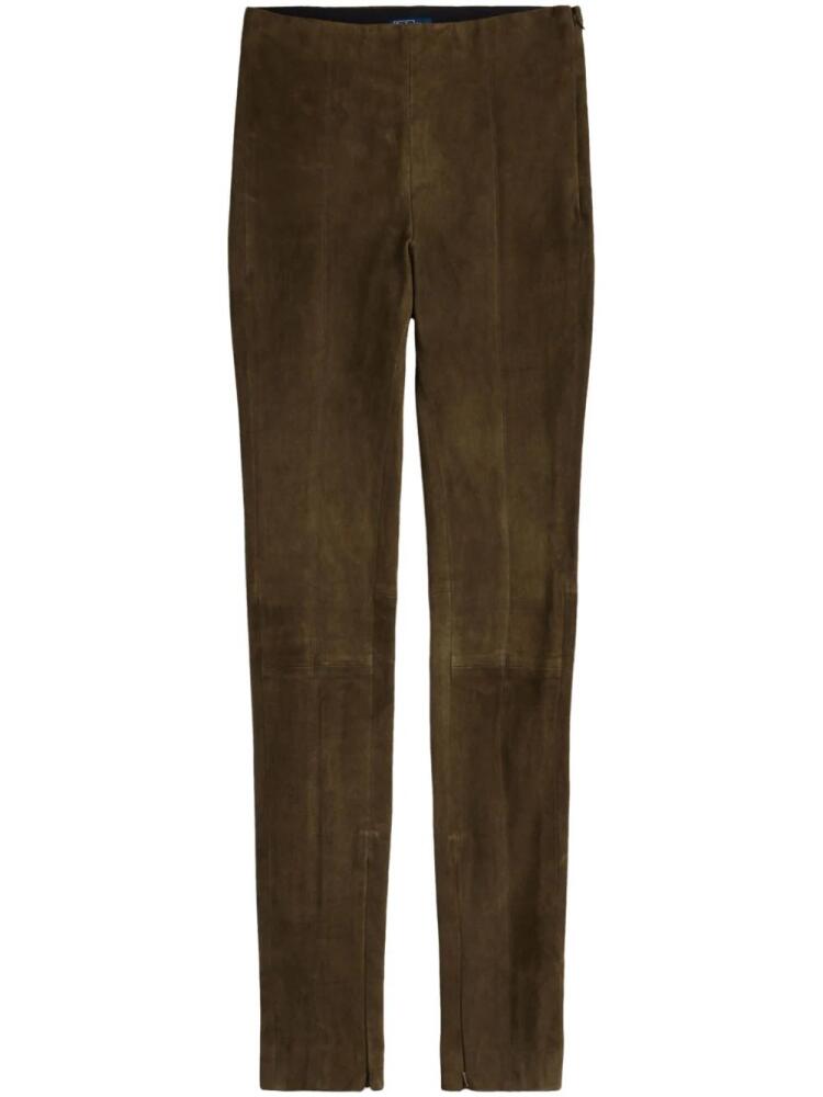 Polo Ralph Lauren mid-rise suede leggings - Green Cover