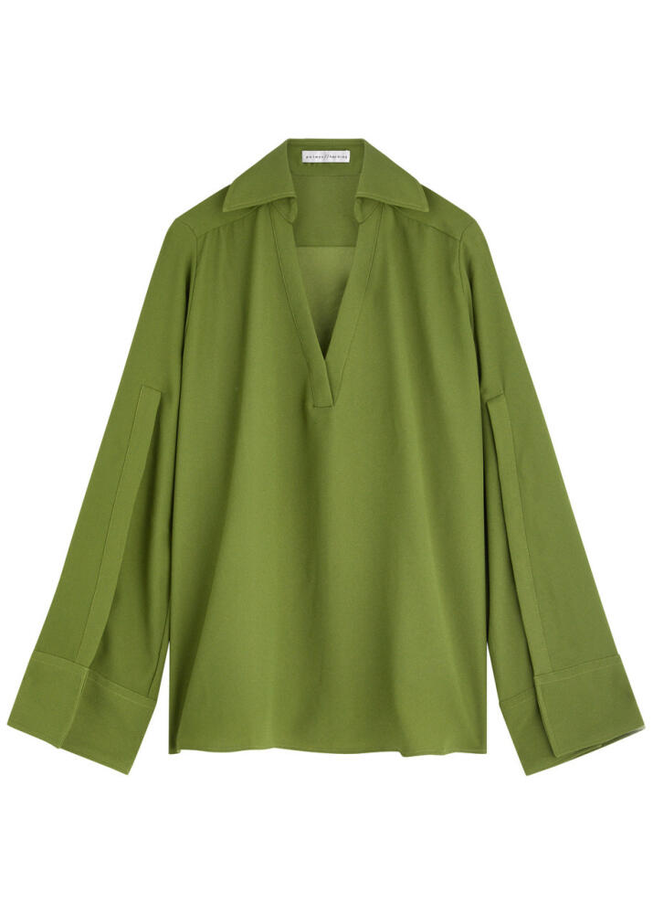 Palmer//harding Fracture Split-sleeve Blouse - Olive Cover