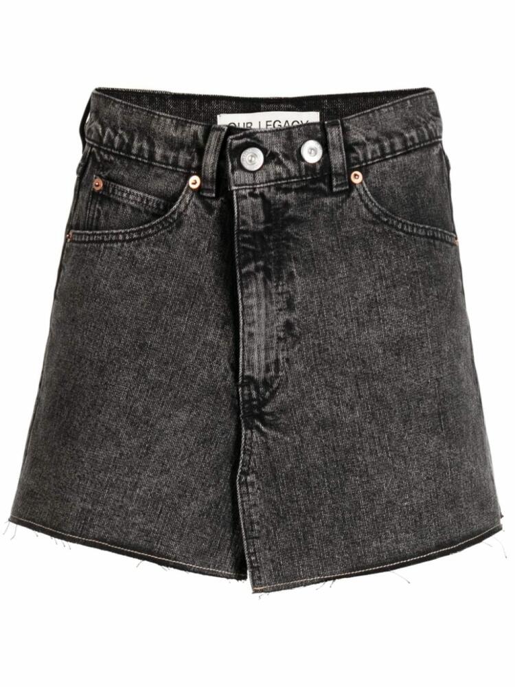 OUR LEGACY Cover denim miniskirt - Grey Cover