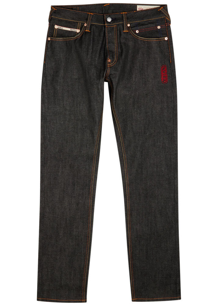 Evisu Logo-embroidered Slim-leg Jeans - Black Cover