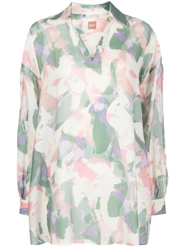 BOSS abstract-print shirt - Green Cover