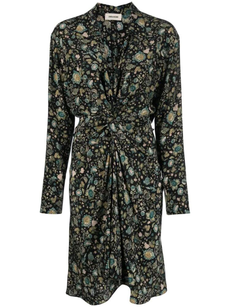 Zadig&Voltaire Rozo floral-print silk dress - Black Cover