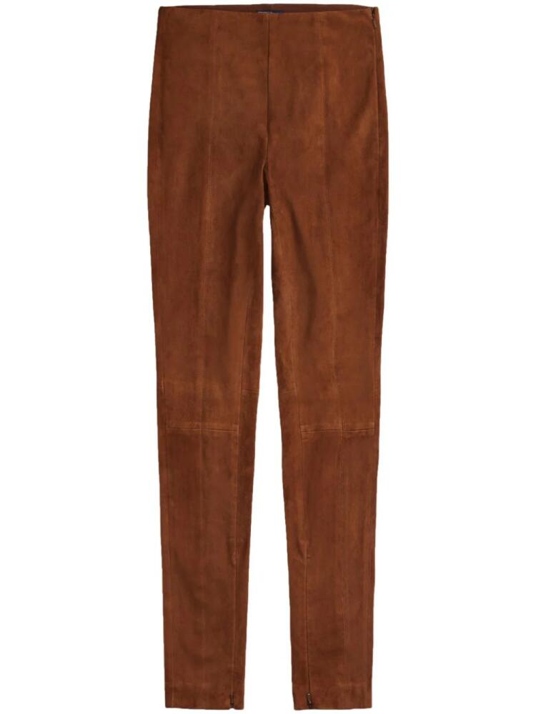 Polo Ralph Lauren velvet-effect high-waisted leggings - Brown Cover