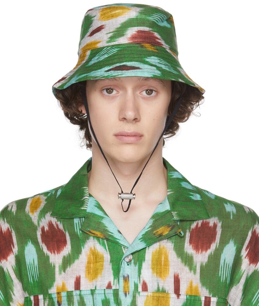 Erdem Green Cotton Bucket Hat Cover