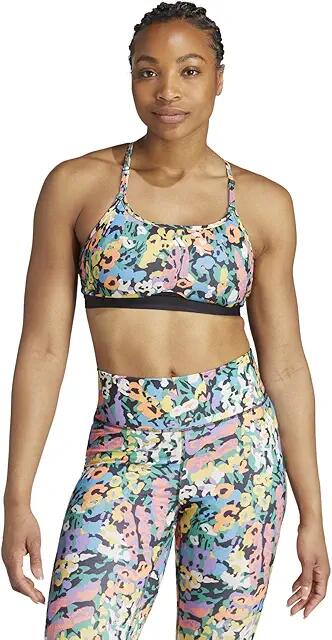 adidas Aeroreact Training Light Support Bra (Black/Semi Court Green) Women's Bra Cover