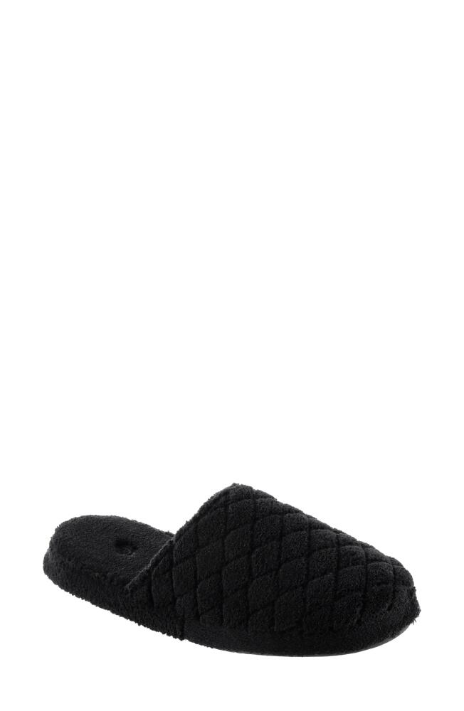 Acorn Quilted Spa Slide Slipper in Black Cover