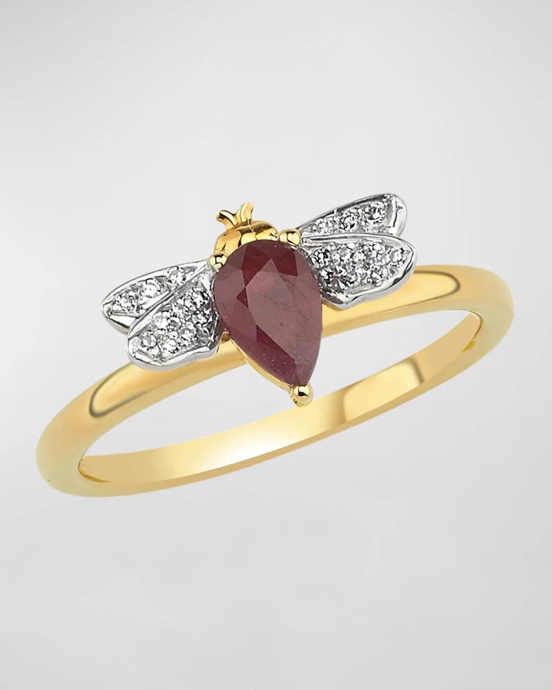 BeeGoddess Diamond and Ruby Bee Ring Cover