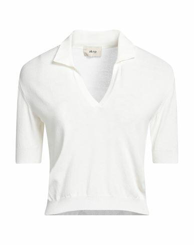 Akep Woman Sweater Ivory Viscose, Polyester Cover