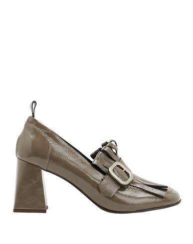 8 By Yoox Patent Leather Fringe-detail Loafer Woman Loafers Khaki Calfskin Cover