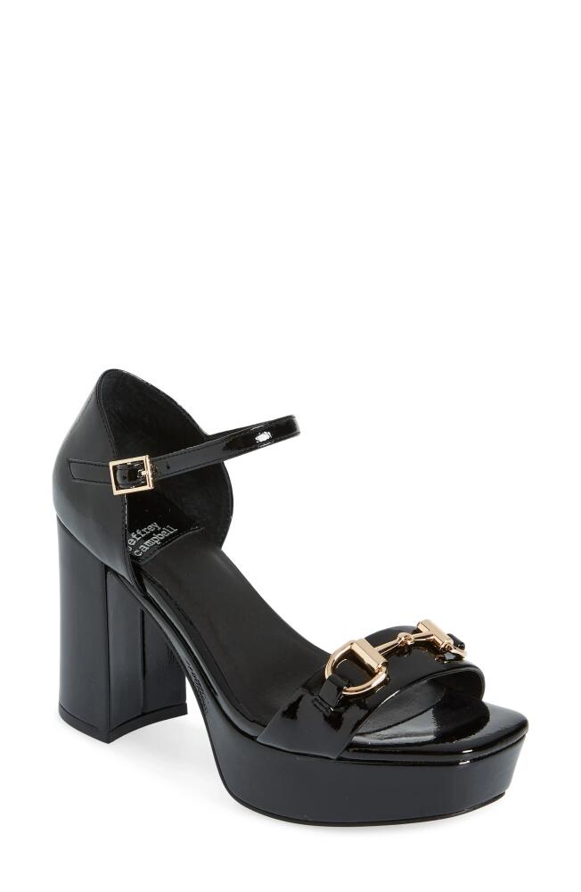 Jeffrey Campbell Clever Platform Sandal in Black Patent Gold Cover