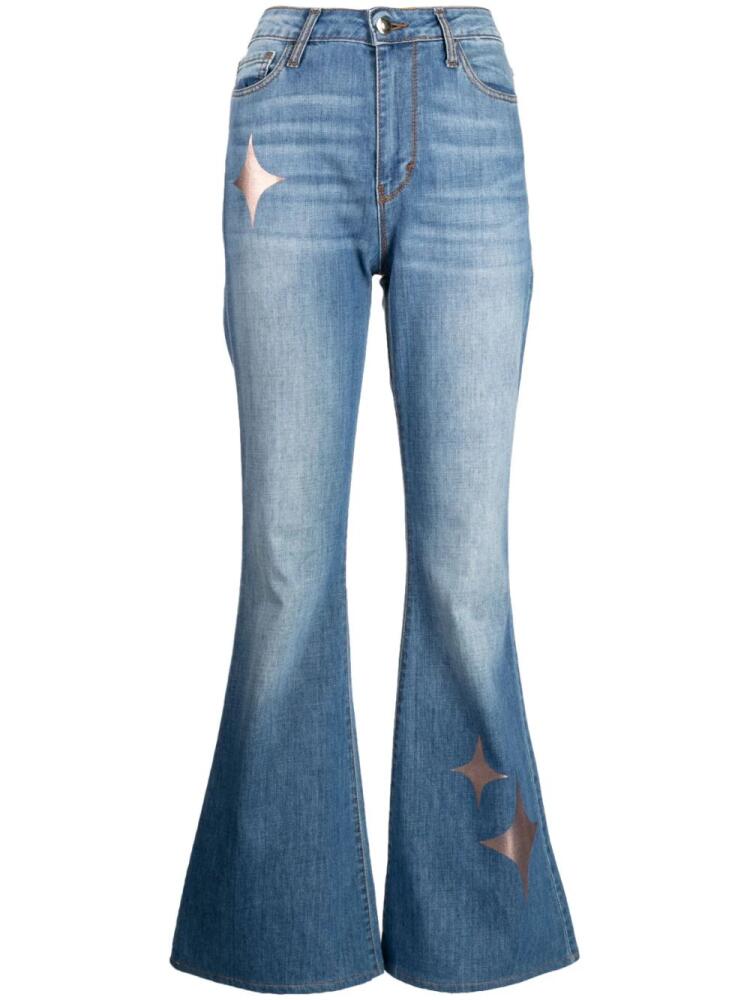 Madison.Maison star-print high-rise flared jeans - Blue Cover