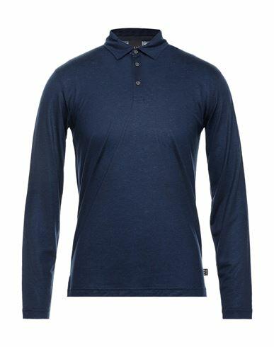 Lab. Pal Zileri Man Polo shirt Midnight blue Lyocell, Wool Cover