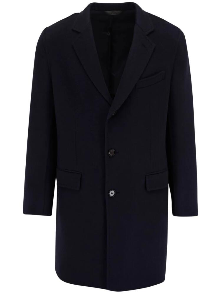 Brioni single-breasted wool blend coat - Blue Cover