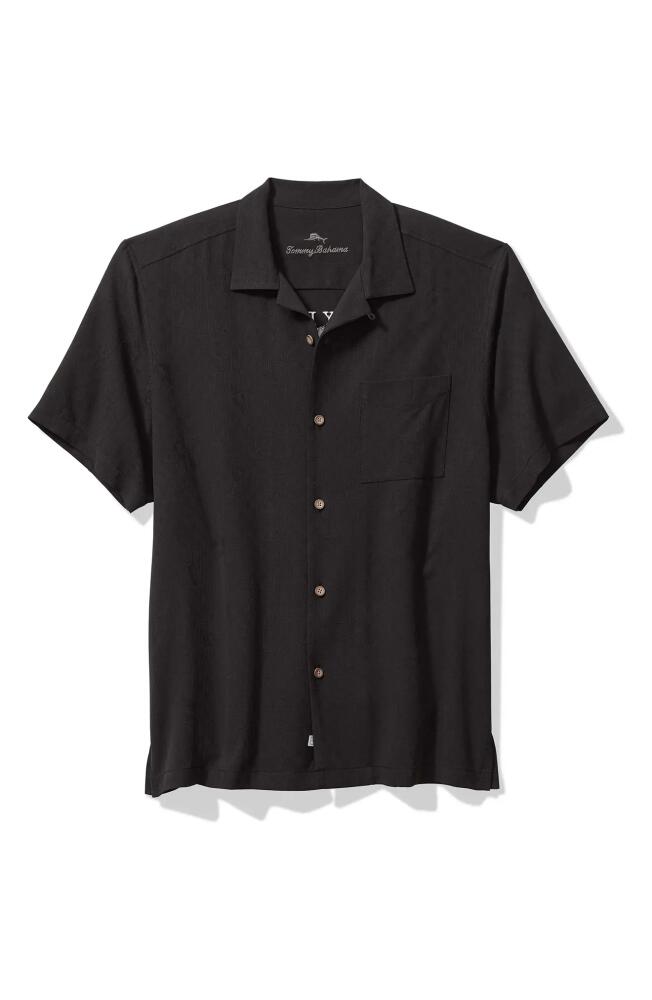 Tommy Bahama Here to Shake Things Up Embroidered Silk Camp Shirt in Black Cover