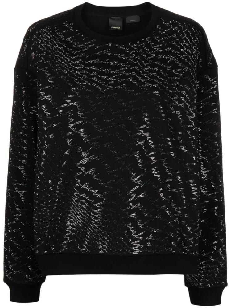 PINKO crystal-embellished crew-neck sweatshirt - Black Cover