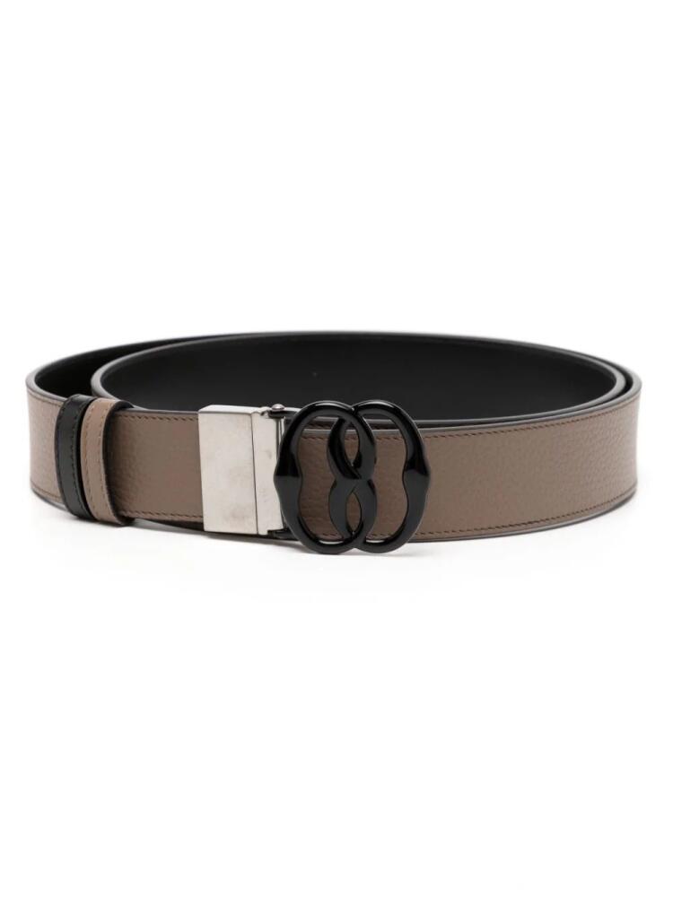 Bally logo-buckle reversible leather belt - Brown Cover