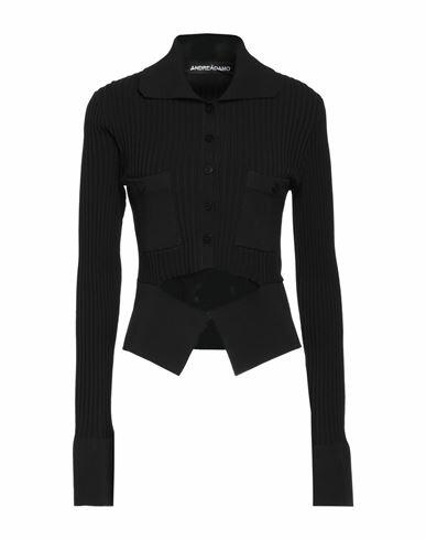 Andreādamo Woman Cardigan Black Viscose, Polyester, Polyamide, Elastane Cover