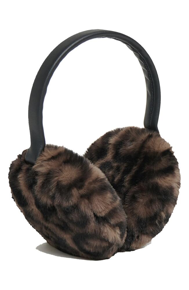 Apparis Esme Leopard Faux Fur Earmuffs in Dark Leopard Cover