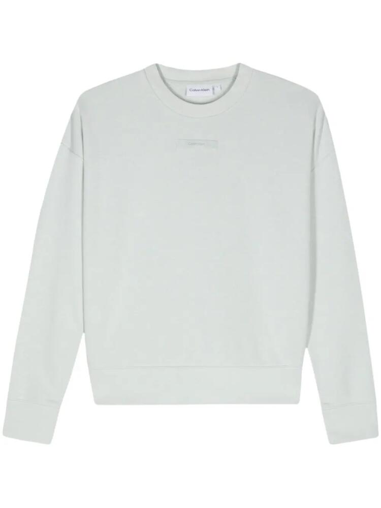 Calvin Klein logo-patch cotton blend sweatshirt - Green Cover