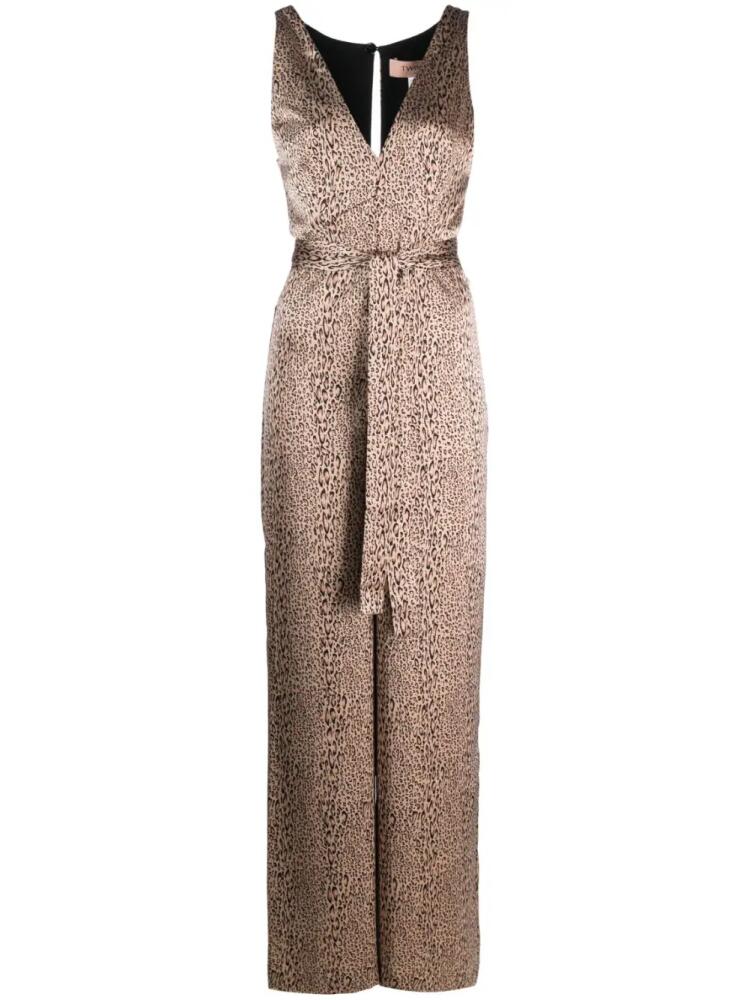 TWINSET leopard-print satin-finish jumpsuit - Neutrals Cover