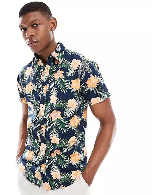 Jack & Jones floral shirt in navy Cover