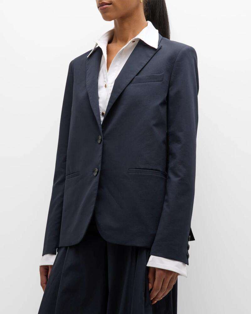 TWP Stretch Cotton Boyfriend Blazer with Zip Sleeves Cover