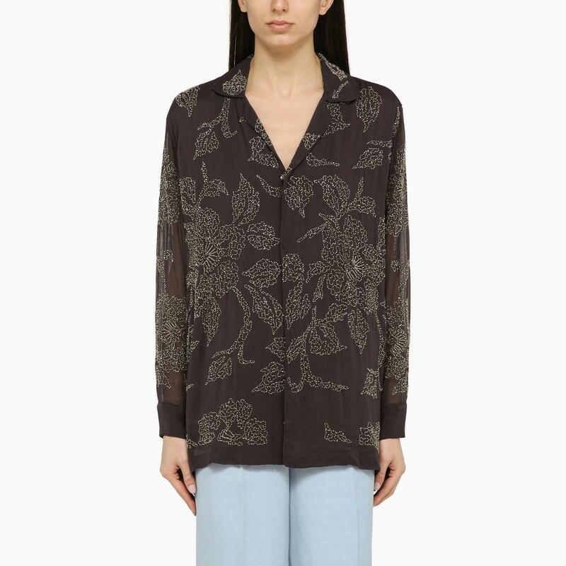 P.A.R.O.S.H. Grey viscose sequin shirt Cover