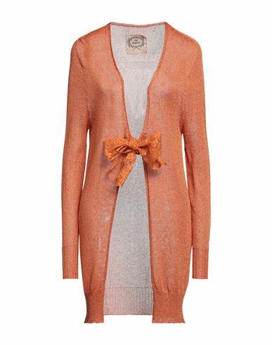 Pink Memories Woman Cardigan Rust Viscose, Polyamide, Metallic fiber, Cotton Cover