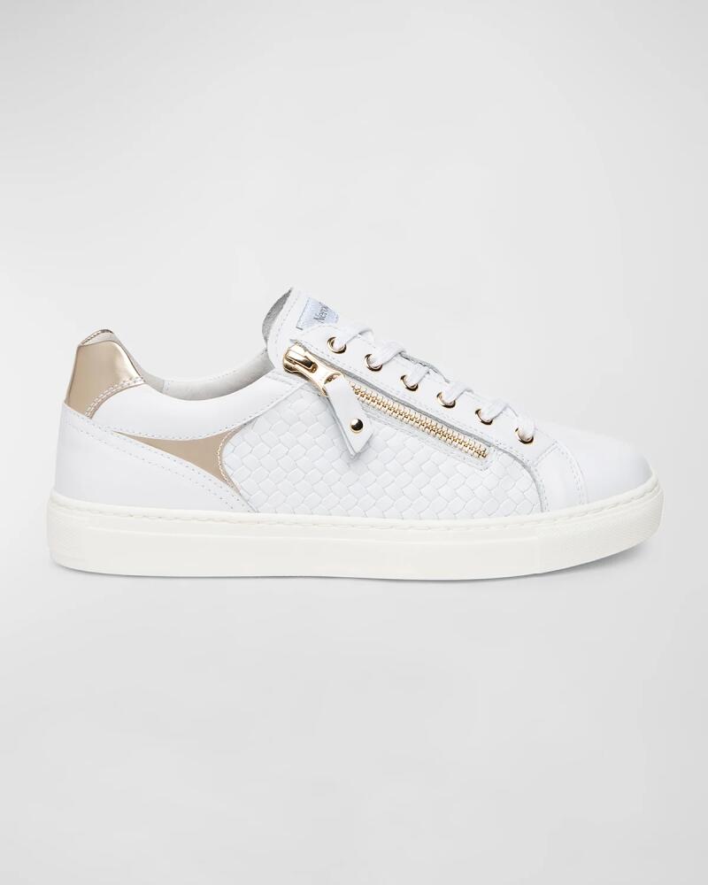 NeroGiardini Woven Leather Zip Low-Top Sneakers Cover