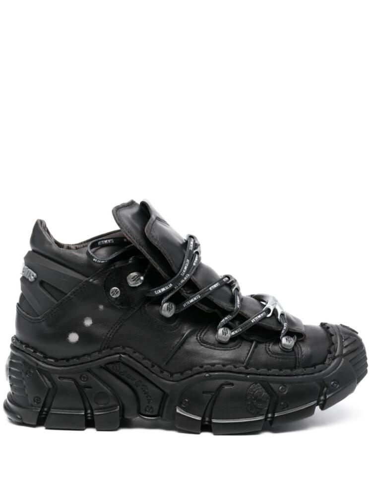 VETEMENTS leather high-top sneakers - Black Cover