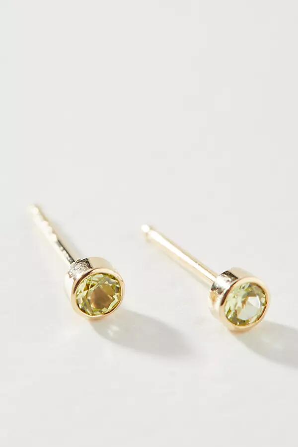 Maya Brenner 14k Yellow Gold Birthstone Post Earrings Cover