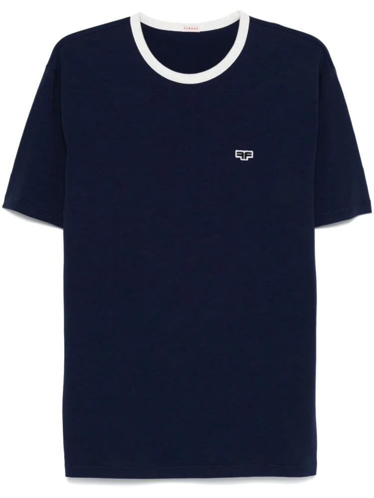 FURSAC logo-patch organic cotton T-shirt - Blue Cover