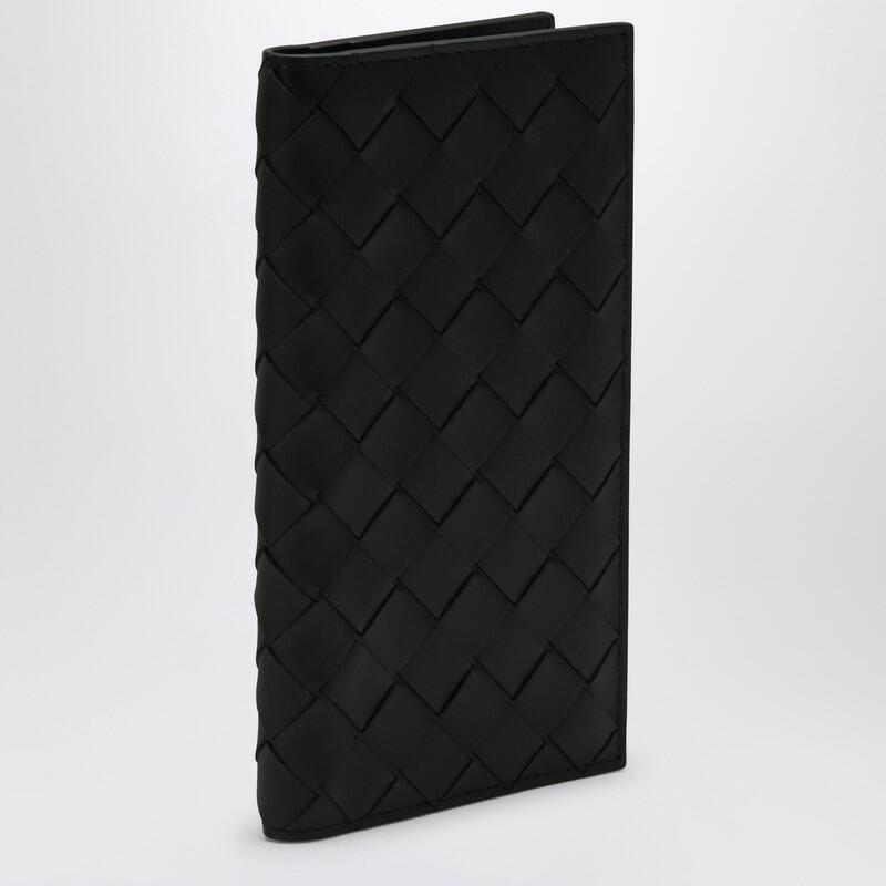 Bottega Veneta Black vertical card holder in Intrecciato Cover