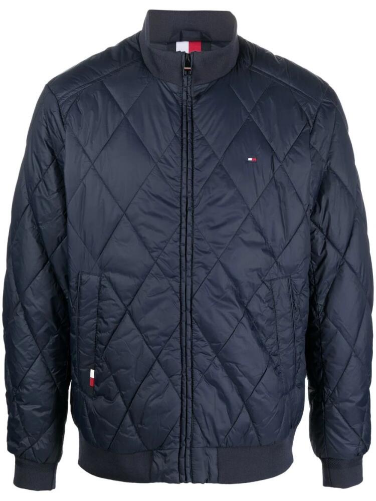 Tommy Hilfiger logo-patch quilted jacket - Blue Cover