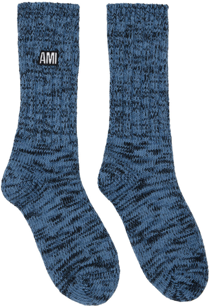 AMI Paris Blue Marled Socks Cover