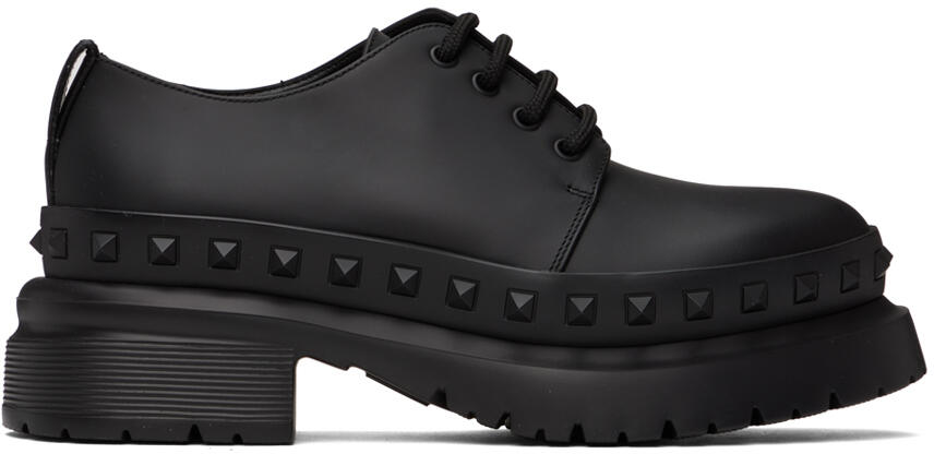 Valentino Garavani Black M-Way Rockstud Derbys Cover