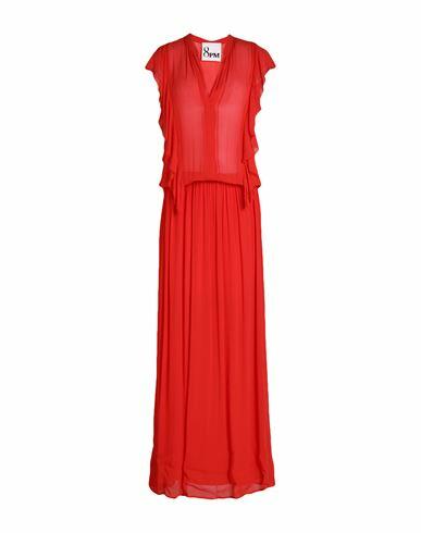 8pm Woman Maxi dress Tomato red Viscose Cover