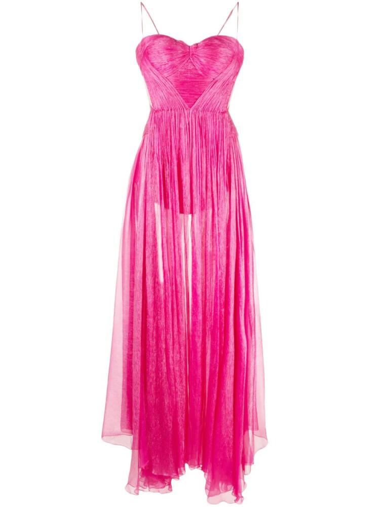 Maria Lucia Hohan Allar semi-sheer flared gown - Pink Cover