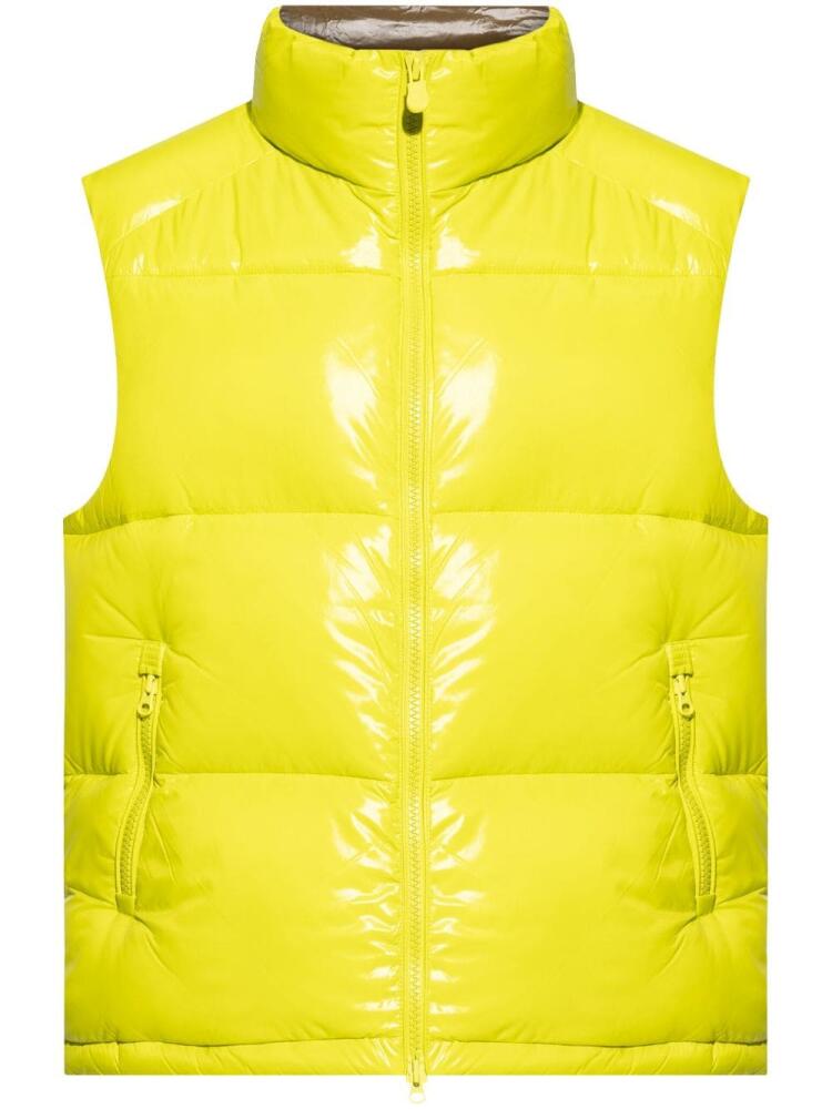 Save The Duck logo-patch padded gilet - Yellow Cover