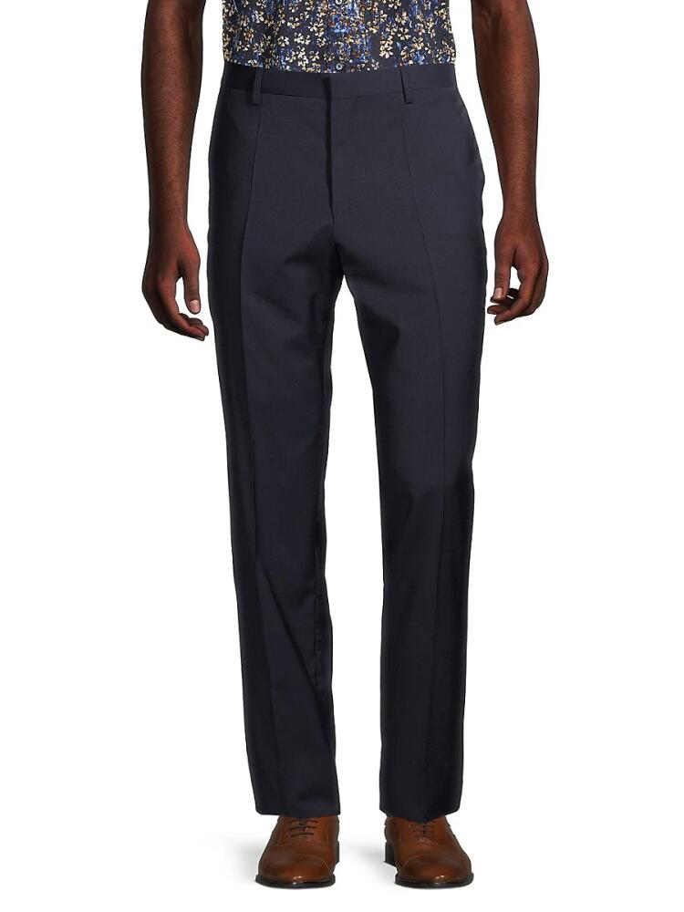 BOSS Men's Genesis 4 Virgin Wool Dress Pants - Navy Cover