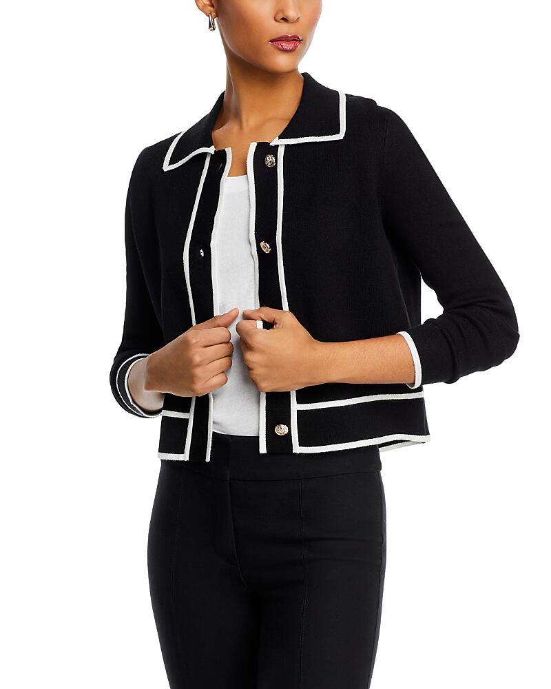 T Tahari Contrast Trim Cardigan Cover