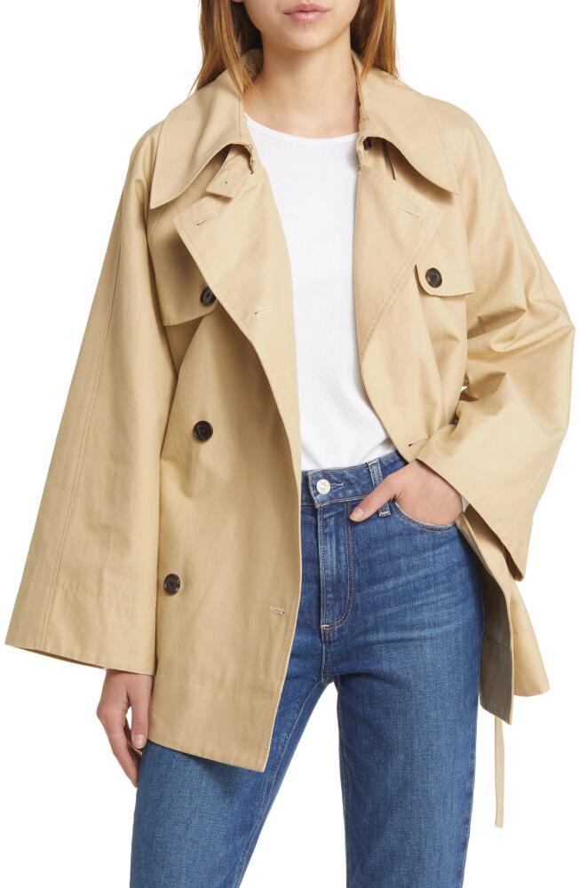 Rails Lucien Cotton & Linen Short Trench Coat in Khaki Cover