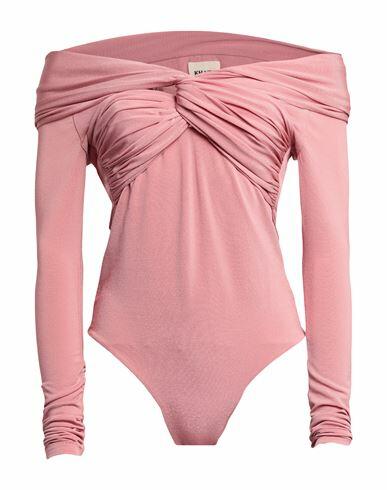 Khaite Woman Bodysuit Salmon pink Viscose, Polyamide, Elastane Cover