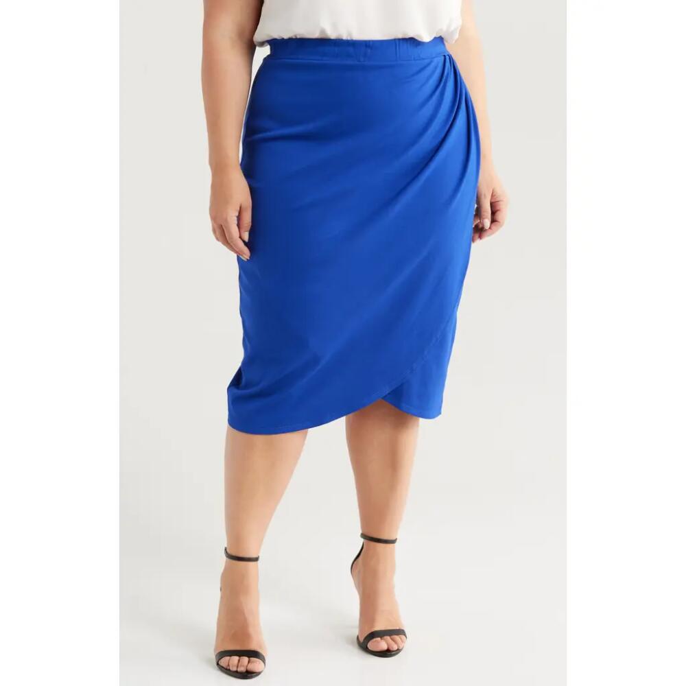 24seven Comfort Apparel Tulip Hem Wrap Skirt in Royal Cover