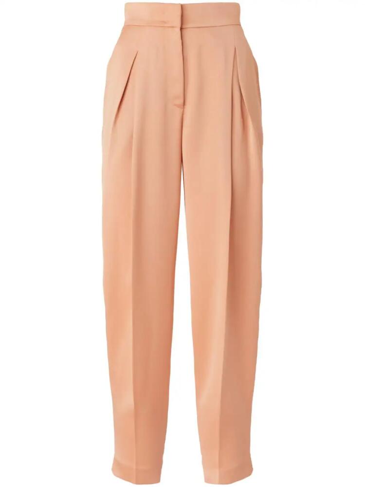 Genny pleat-detailing tapered trousers - Orange Cover