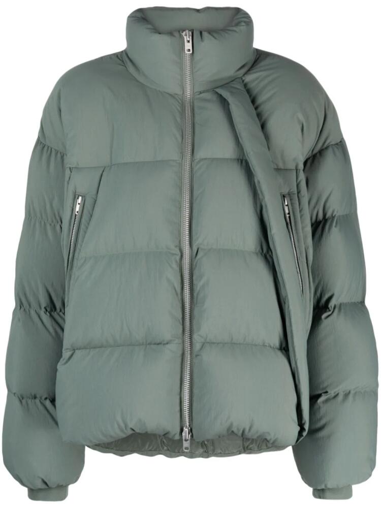 Y-3 x Y-3 asymmetric puffer jacket - Green Cover