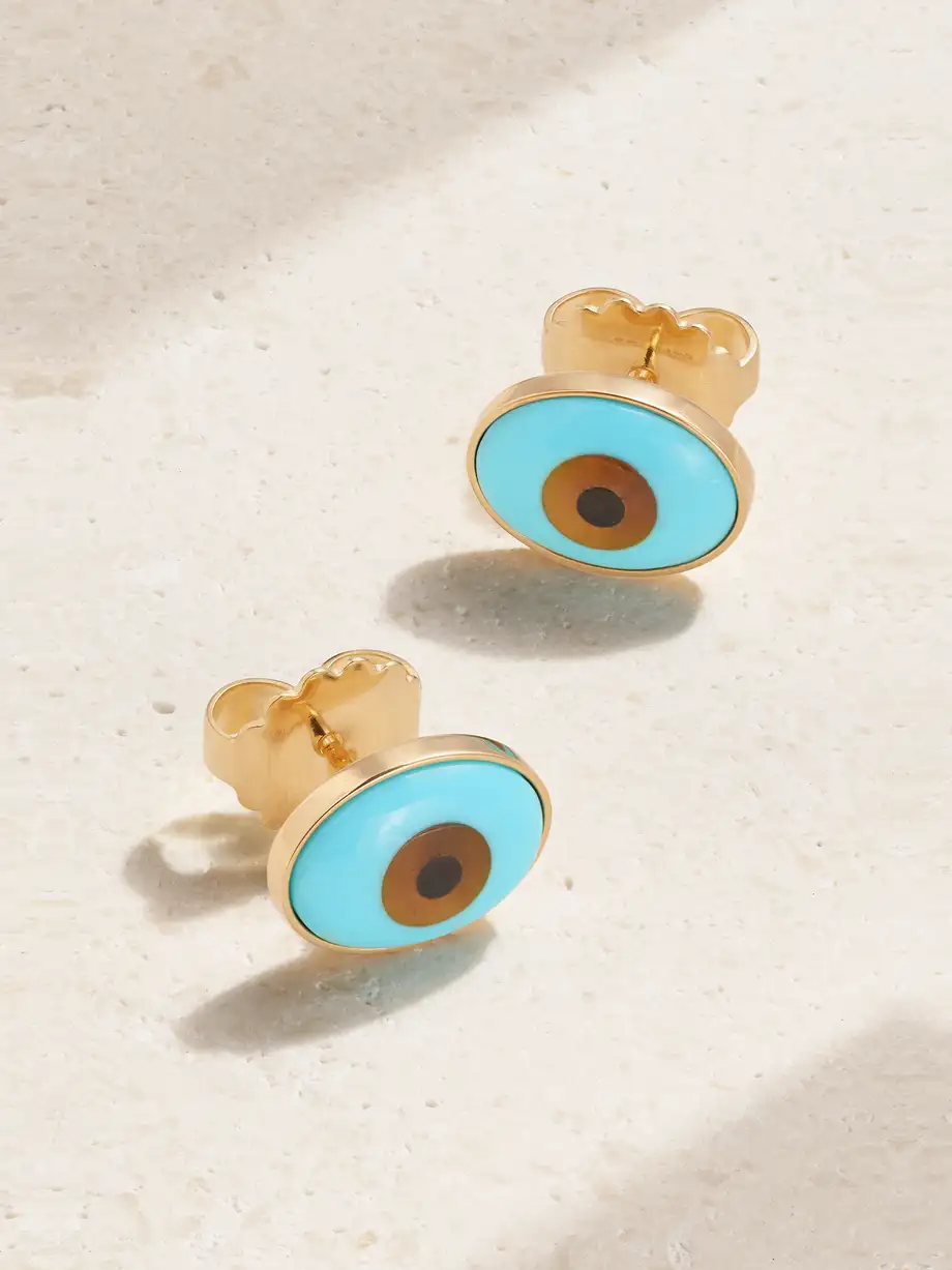 OLE LYNGGAARD COPENHAGEN - Evil Eye 18-karat Gold Multi-stone Earrings - One size Cover