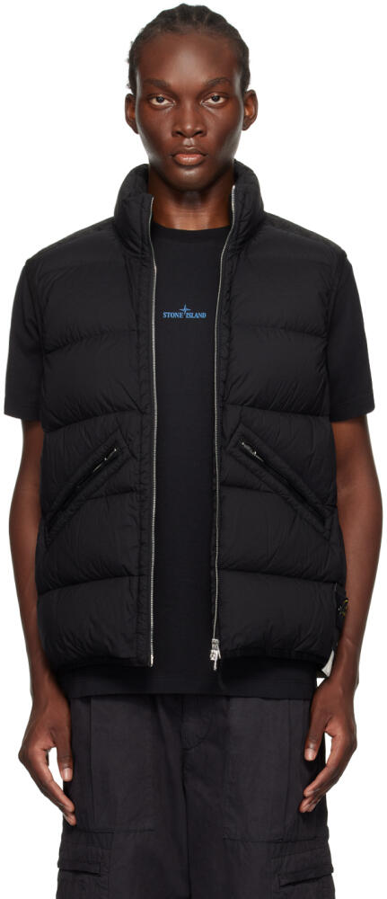 Stone Island Black Quilted Down Vest Cover